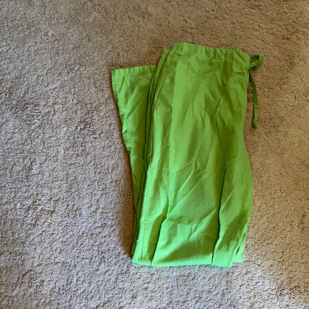 Lime green scrub pants